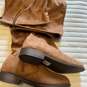 Brown Suede Knee-High Boots